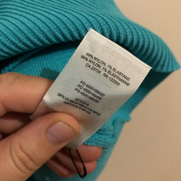 ♦️ BABATON | Turquoise Sculpt Knit Racer Dress - Picture 2 of 4